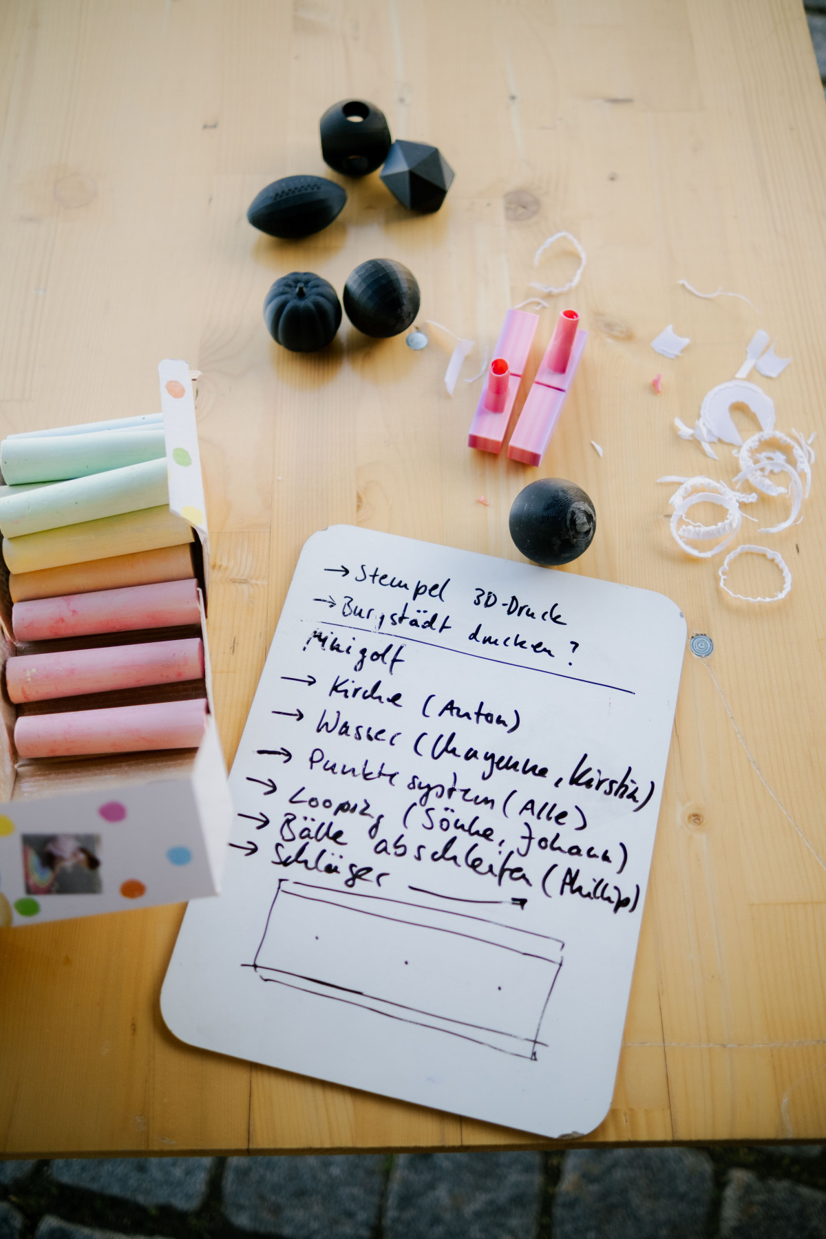 Liste mit Aufgaben für den Minigolf Workshop