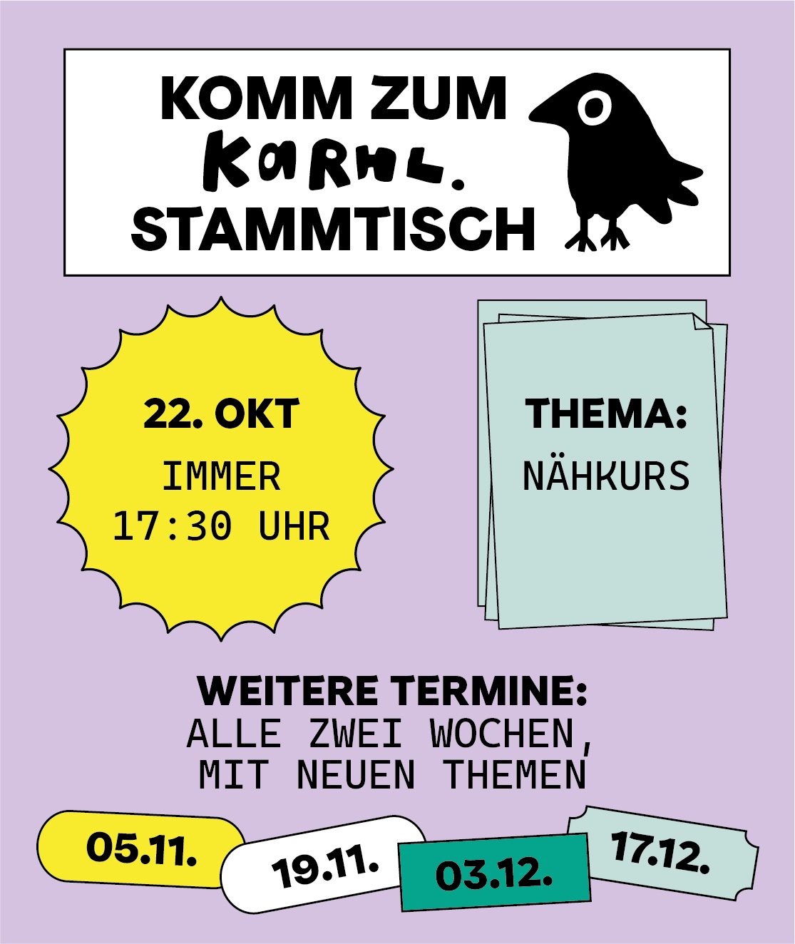 Stammtisch Am Wanderspace in Lichtenstein - Thema: Nähkurs